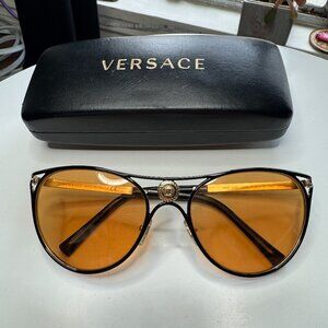 Versace Cateye sunglasses - gold black frame orange lense